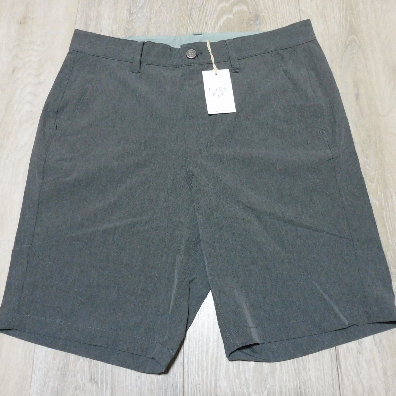 FREE FLY Mens 32 HYBRID SHORTS II 9" HEATHER GRAPHITE GREY FISHING POLY STRETCH