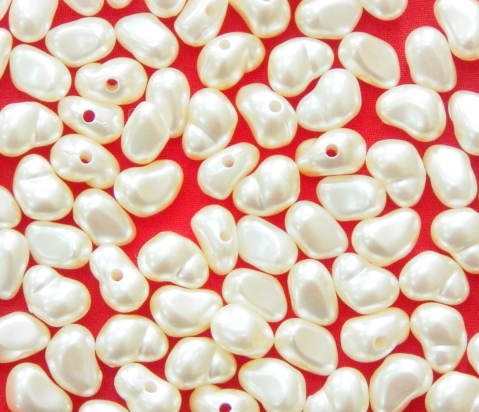 200stk Wachsperlen 6mm Zuchtperle Creme Nugget Acryl Schmuck Hochzeit Deko R222 - Bild 3 von 3