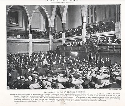 1897 Viktorianisch Aufdruck ~ The Canadian House Von Commons IN Session Ottawa +