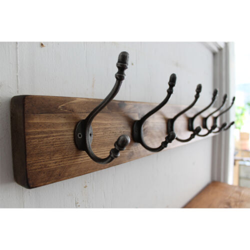 Vintage Wooden Coat Rack Antique Cast, Wrought Iron Coat Rack With Hooks And