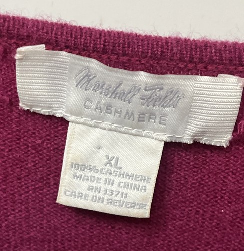 Vintage Marshall Field’s Women’s 100% Cashmere Pink Fuchsia Cardigan EUC. b4, $27.99 - Photo 2