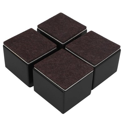 4 Pack Black SelfAdhesive Square Lift Furniture Sofa Risers 2 Inch Height