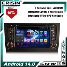 8-Kern 64GB Android 14 Autoradio GPS Audi A6 S6 RS6 Allroad CarPlay Wifi 4G LTE