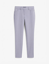 womens Express dress pants solid gray flat front mid rise stretch skinny 6 Tall