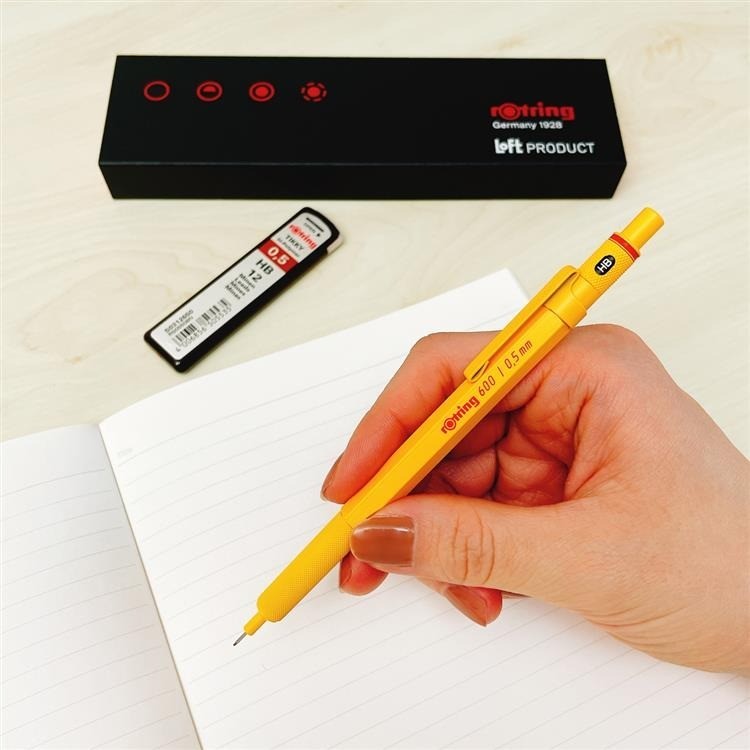Rotring 600 Mechanical Pencil 0.5mm Yellow Japan LOFT Limited w/ Leads New