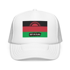 Malawi Flag Trucker Hat Foam Snapback Pride Cap - White / One size