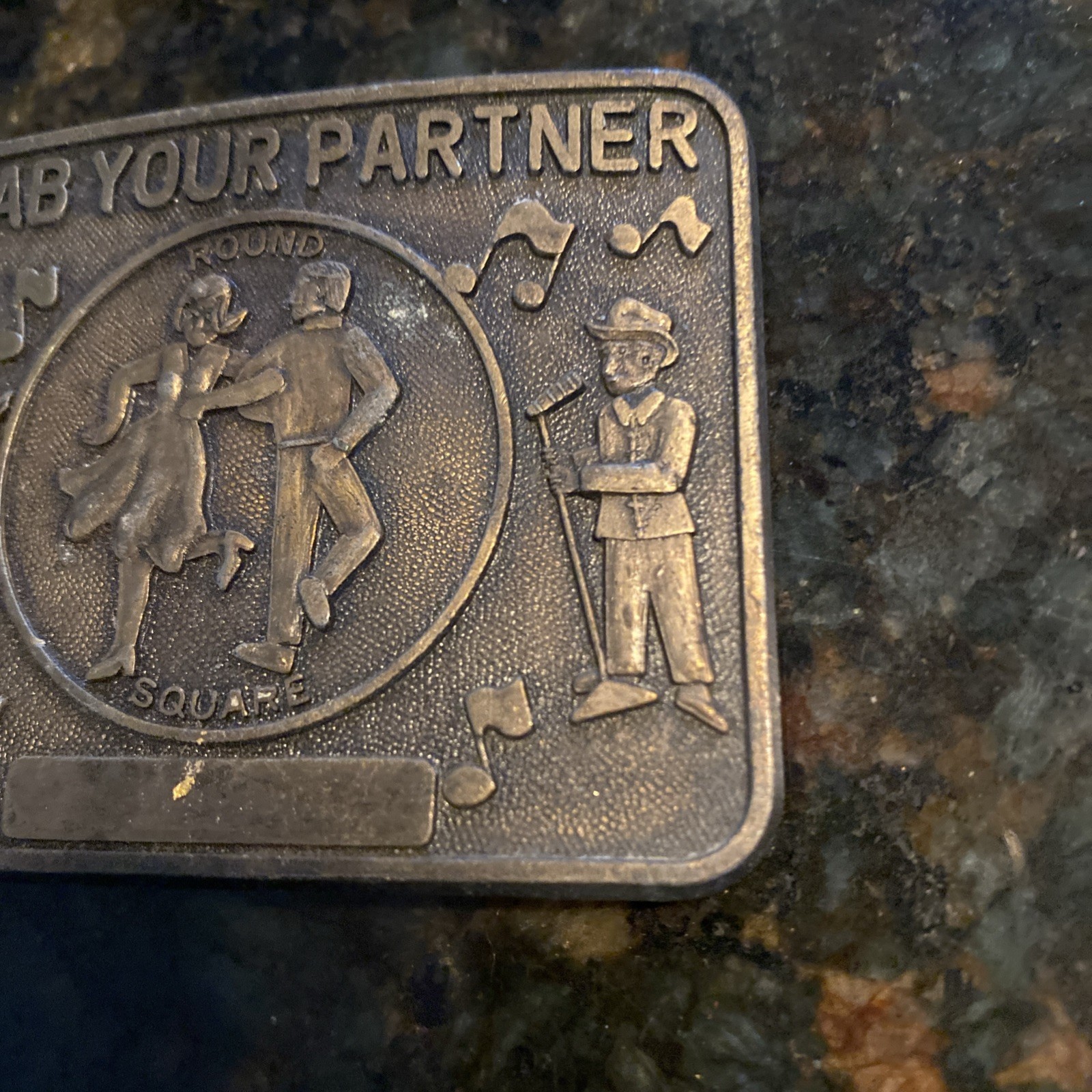 Solid Brass  Belt Buckle Rectangle Square Dancing… - image 4