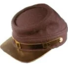 CIVIL WAR CONFEDERATE DARK BROWN WOOL & PEEK OFFICER KEPI CAP-ALL SIZES!!