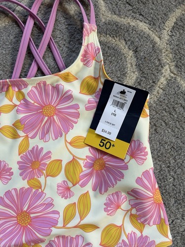 NWT Gap Kids Girls Two Piece Bikini Set Floral Yellow Pink Sz 10 READ - Picture 3 of 8