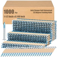 1000 Per Joist Hanger Nails Framing Nails Box Galvanized 33 Degree Paper Row ...