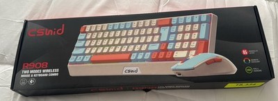 CSNID R908 Retro Wireless Keyboard Mouse Combo - RGB Backlit Type-C Rechargeable