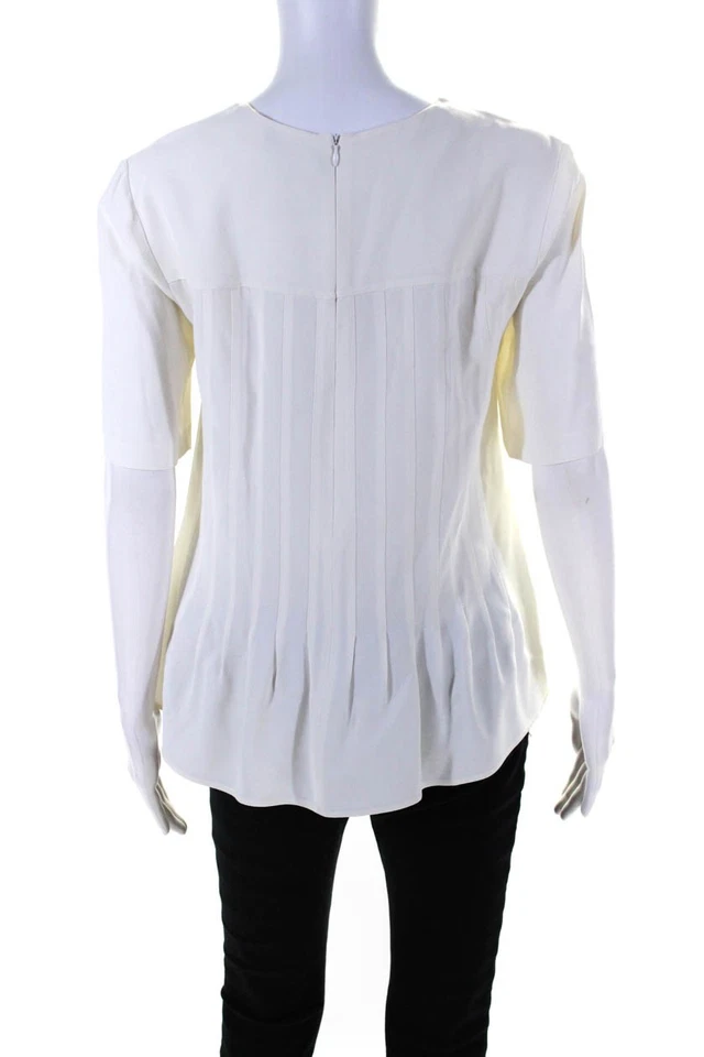 Camisa Belstaff Mujer Cremallera Trasera Manga Corta Cuello Redondo Gran Tamaño Blanca Talla IT 40 Foto 3 de 4