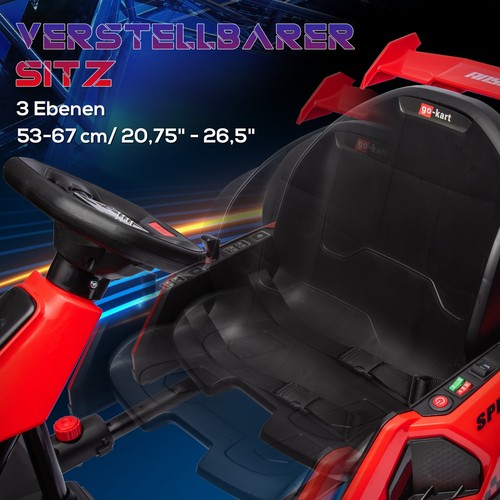 Kinder Elektro Gokart 24 V 6-12km/h Drift Kart mit Driftmodus, Langsamem Start - Bild 7 von 10