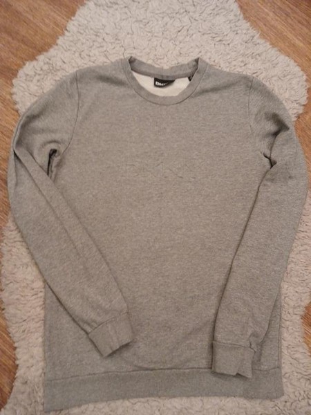 Men DKNY Sweater Grey Cotton 34 / XS / 42