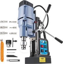 Magnetic Drill Press 1550W with 6 Drill Bits 650 RPM Stepless Speed Reversible