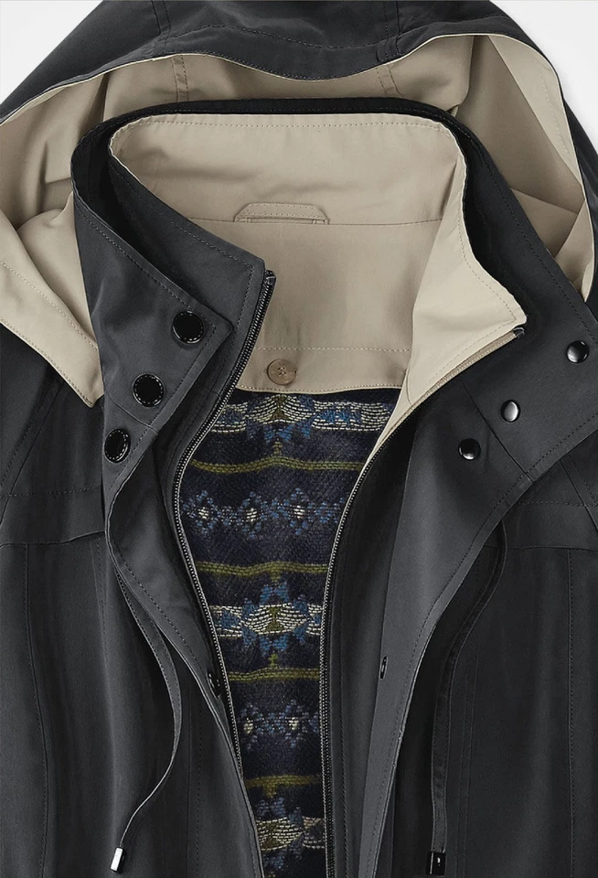 Abrigo largo Coldwater Creek para todas las estaciones (madera a la deriva de 3 colores o negro o azul marino) Foto 4 de 4