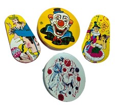 Lot of 4 Vintage Tin Litho Noisemakers US Metal Toy Mfg