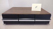 Vintage 3-Drawer Cassette Tape Storage Case Faux Wood Grain Holds 36 Tapes F 