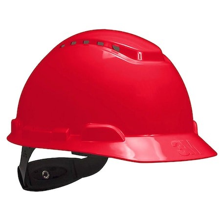 3M 76454-Nuv-H705vl Hard Hat, Hdpe, Pressure Diffusion Ratchet Suspension, Red