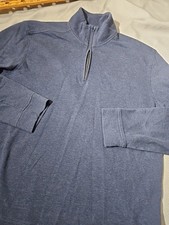 Johnston  Murphy Sweater Mens XL Blue 1/4 Zip Preppy Golf Normcore Casual Shirt