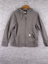 Carhartt Full Zip Hoodie Youth L 12/14 Gray Relaxed Fit Midweight Sweatshirt