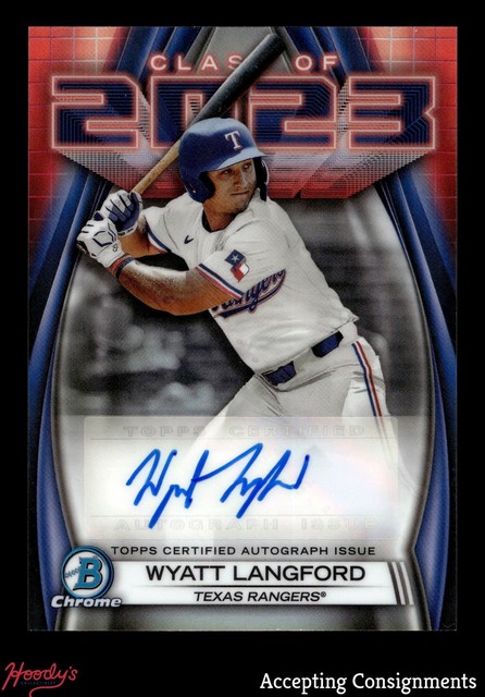 2023 Bowman Chrome Class of '23 Autograph Wyatt Langford ROOKIE AUTO RANGERS