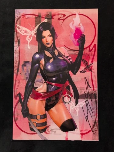 PSYLOCKE VIRGIN SIGNED SOZOMAIKA ARTBOOK EXCLUSIVE X-MEN COA 1