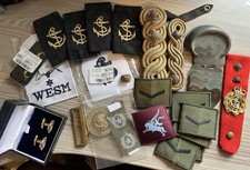 Militaria Collection - Royal Navy, Army Badges, Pips, Cufflinks Patches Etc