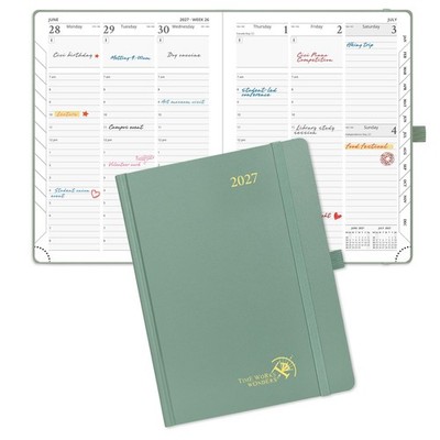 POPRUN 2027 Tagebuch A5 Woche zur Ansicht Hardcover Vertikal Wochenplaner Wöchentlich