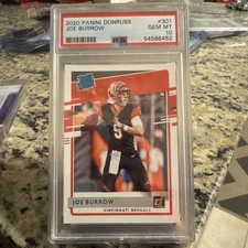 Joe Burrow 2020 Panini Donruss Rated Rookie Gem Mint 10 PSA 10 # 301 Bengals