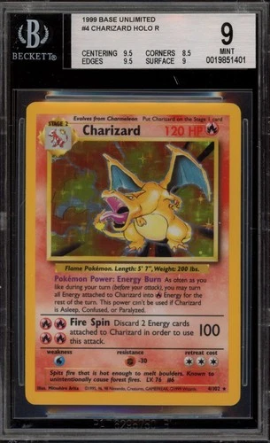 Pokemon Charizard Base Set Unlimited Holo Rare #4 BGS 9 Mint