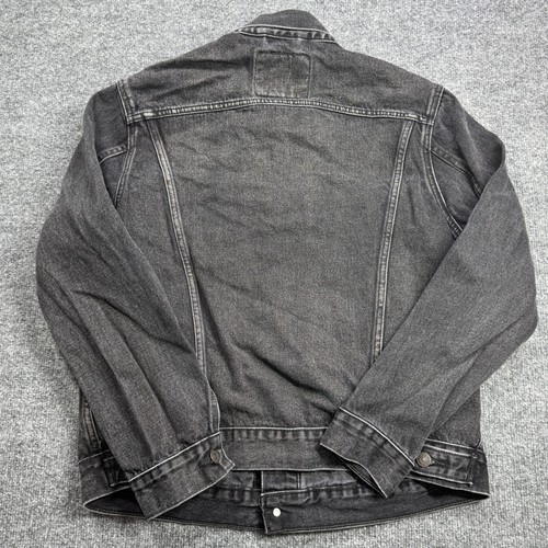 Levi Strauss Vintage Fit Trucker Jacket Mens M Black Denim Coat Trucker Button by Levi's, $58.39 - Photo 4