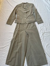 Gesine Moritz Kombination Jacke und weite Hose silbergrau Taft Seidig Gr.36/38