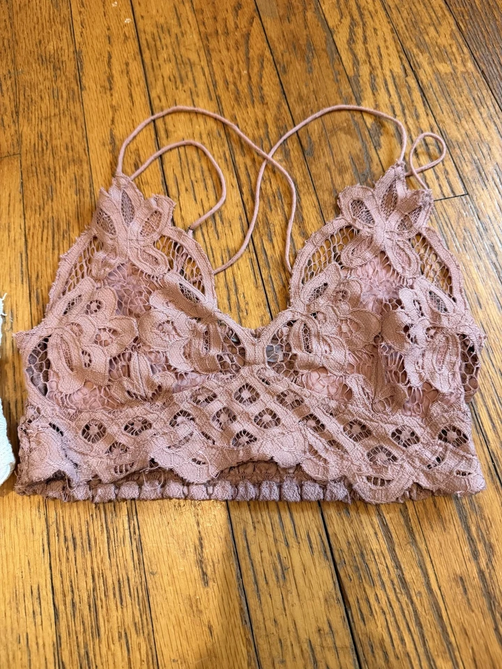 Free People FP One Bralette Mujer XS Pequeño Blanco Malva Adella Encaje Lote de 2 Foto 2 de 4