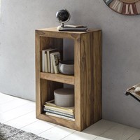 FineBuy Standregal Massivholz 88Cm Holzregal Sheesham Beistelltisch Landhaus