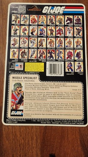 GI JOE Vintage - Figurine Action BAZOOKA V1 - 1985 - 100% Complète