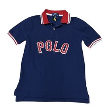 Polo Ralph Lauren Boys Size 8 Baseball Logo Cotton Mesh Polo Shirt