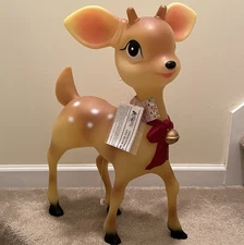 Boy Reindeer Cracker Barrel Blow Mold Lighted 24" Retro 2022 New Other Works