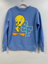 Looney Tunes Six Flags Tweety bird graphic print blue sweatshirt, size Small