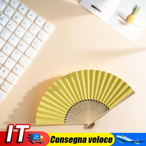 Ventaglio Pieghevole In Bambù Biancaneve – Colore Blu, 23 Cm – Ideale Per Matrimoni E Matrimoni