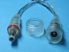 5 x Waterproof Cable 5.5X2.1mm DC Power Male to Female Connector White Cord 15cm