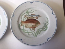 3….FLITZ/FLOYD "LA MER" FISH SALAD PLATES SIZE 7.5" 1979.    Excellent Condition
