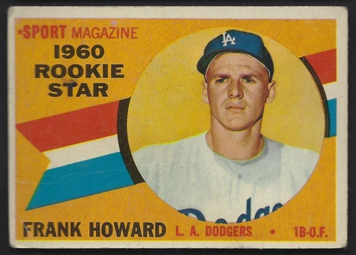 1960 Topps Frank Howard RC Los Angeles Dodgers #132