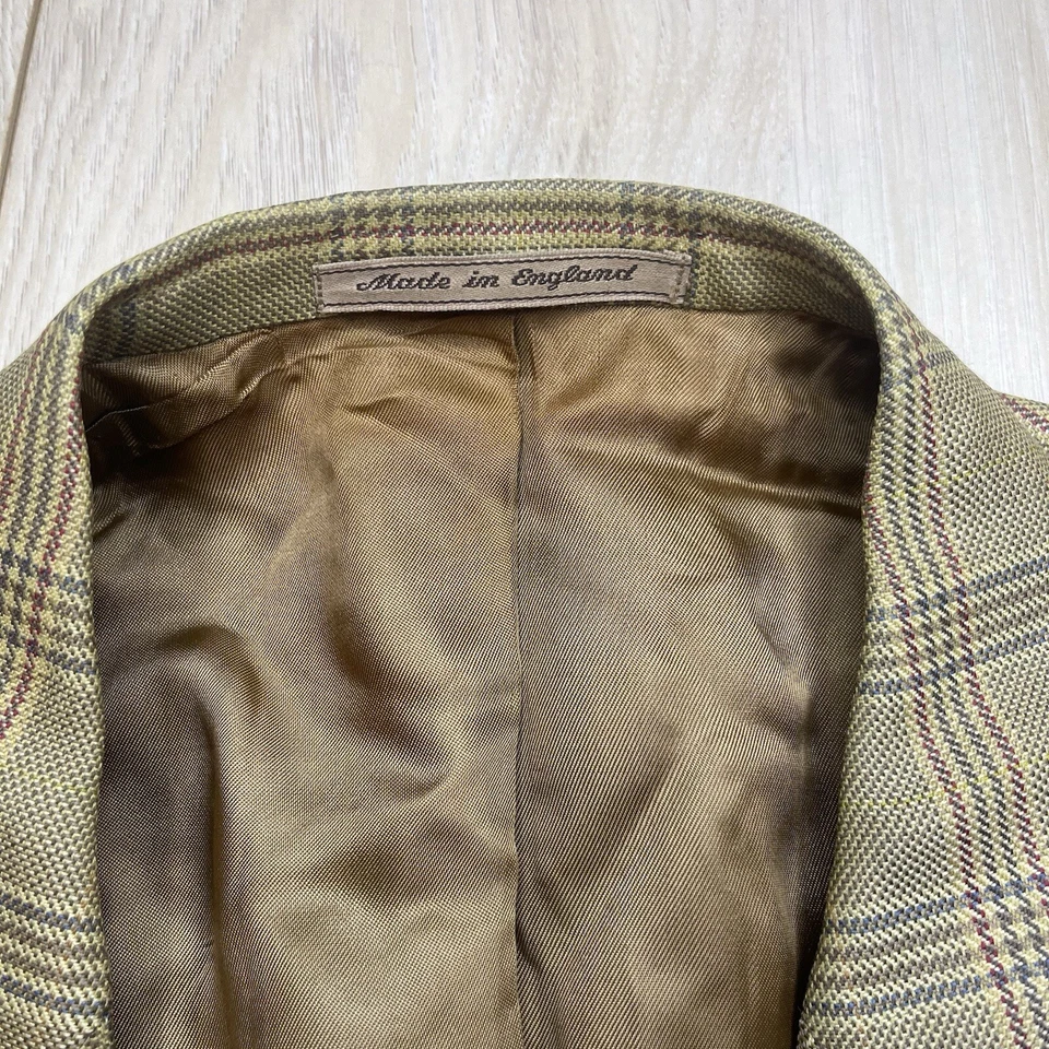 Blazer Chester Barrie Glen Tejido a Cuadros Tweed Lana Hecho en Inglaterra Para Hombres Talla 44L Foto 2 de 4