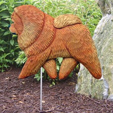 Chow Chow Outdoor Garden Sign Hand Painted Figure Red