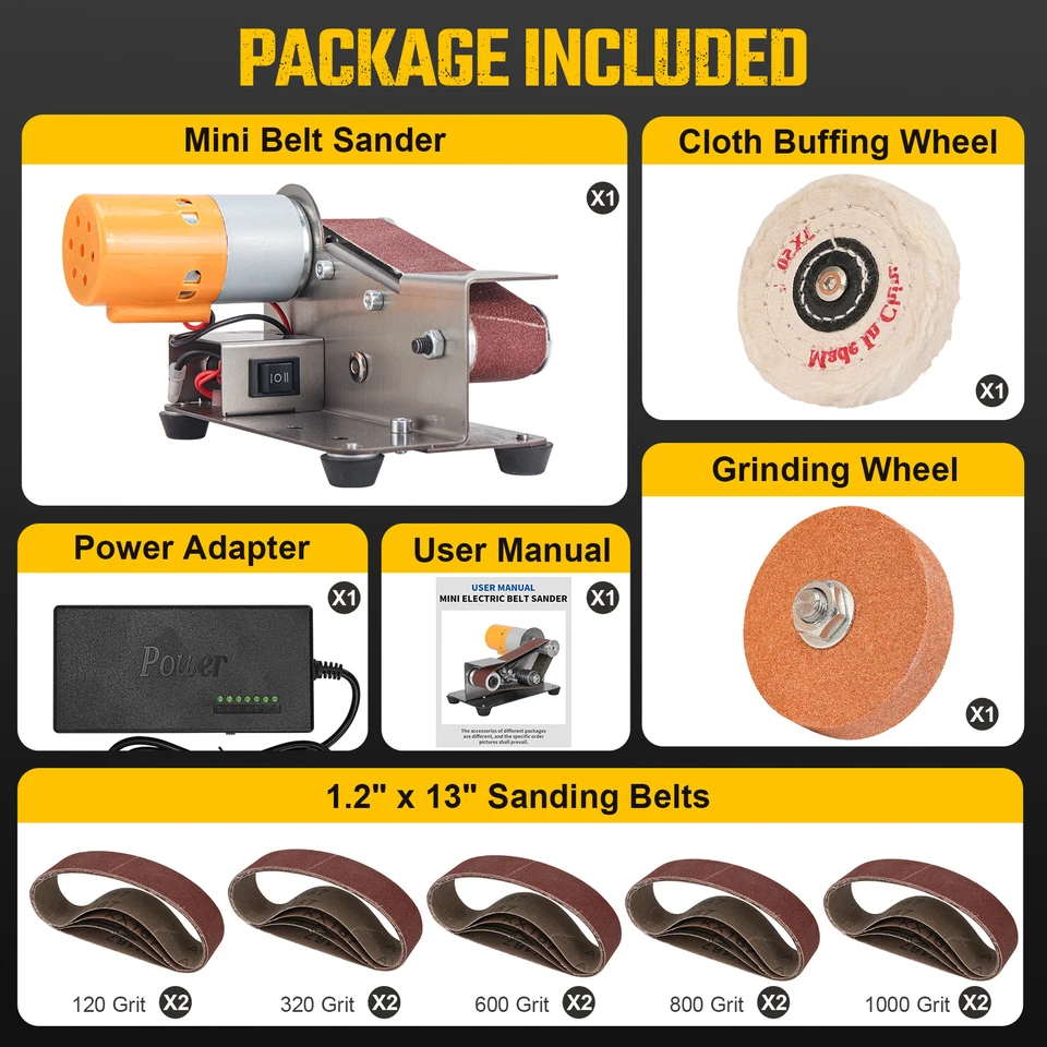 1.2''*13'' Belt Sander Polishing Sharpening Machine Fixed Bench Sanding Grinder - Image 3 of 4