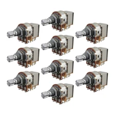 10pcs Guitar Bass A250K Push Pull Potentiometer Audio Taper Short Split Shaft
