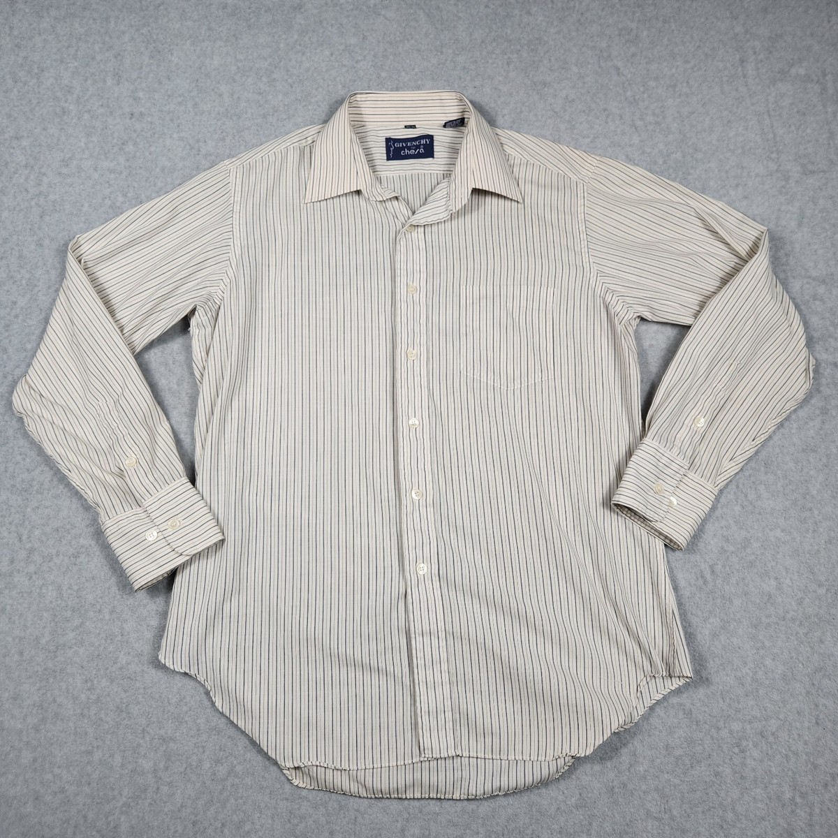VINTAGE GIVENCHY FOR CHESA STRIPED COLLARED LONG SLEEVE MENS