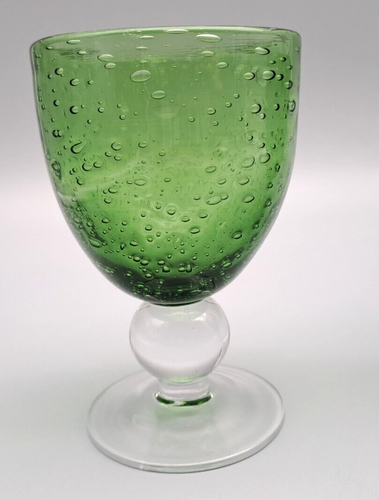 Weinglas 4x Fußglas Artisan Grün Bubbles Höhe je ca.13cm ø ca. 8,5cm dickwandig - Bild 3 von 7