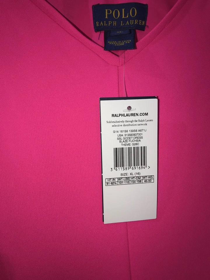 Kleid Polo Ralph Lauren NEU Gr. 16 Jahre Pink ausgefallen 164/170 - Bild 3 von 4